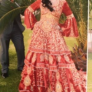 Red ball gown - heavy work